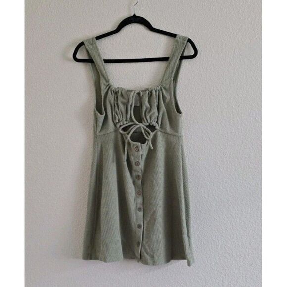 Free People Beach Olivia Mini Dress Green Size Medium - Picture 6 of 6